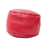 Kožená taburetka červená_2