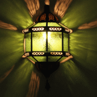 Marocká nástenná lampa Trombi zelená