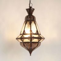 Marocká závesná lampa Houta biela 1