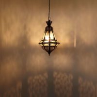 Marocká závesná lampa Houta biela 2