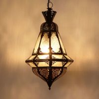 Marocká závesná lampa Houta biela