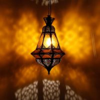 Marocká závesná lampa Houta žltá 1