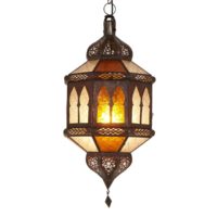 Orientálna lampa Biban Trombia žlto-biela 3
