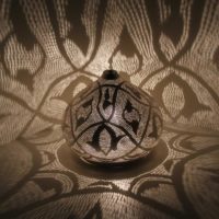 Stolová strieborná lampa Qahira D33 1